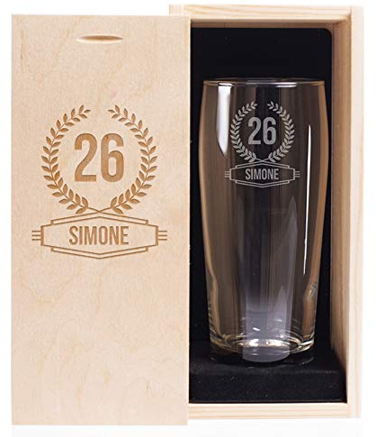 Amikado Verre à Bière gravé Anniversaire - Age (Verre et Coffret gravé)