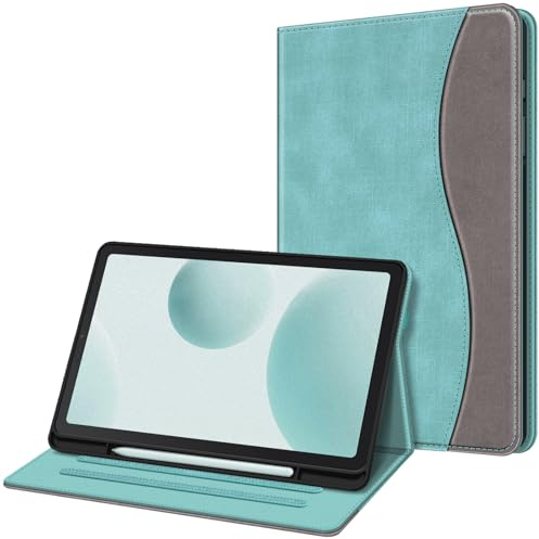 Fintie Funda para Samsung Galaxy Tab S6 Lite 10.4 (2024/2022/2020), Suave Cubierta Trasera de TPU con Soporte para S Pen y Ranuras para Documentos, Auto-Reposo/Activación, Verde Menta