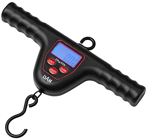 DAM Digital Scale 25kg - Digitalwaage für Fische, Fischwaage für Karpfen, Angelwaage für Friedfische & Raubfische