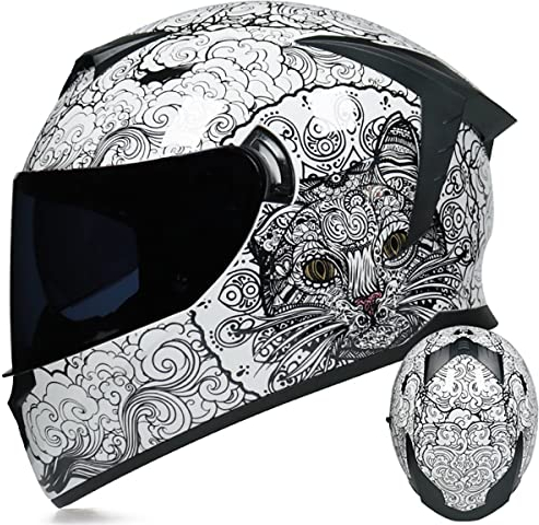 SDFGDFD Motorrad-Integralhelm Motorradhelm Integralhelm mit Sonnenblende,ECE/DOT-zugelassen Motorradhelm Integralhelm Rollerhelm Fullface Helm Sturzhelm Motorrad-Integralhelm