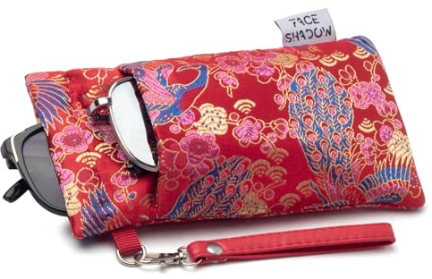 Face Shadow Double Glasses Case for Women Men Soft Sunglasses Case