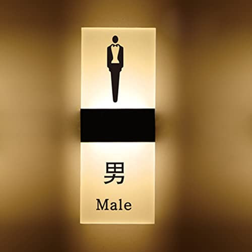 YANYUESHOP Unisex-Toilettenschild, beleuchtetes WC-Schild, Acryl-Badezimmerschild für Zuhause, Büro, Restaurant, Bar, öffentliche Orte