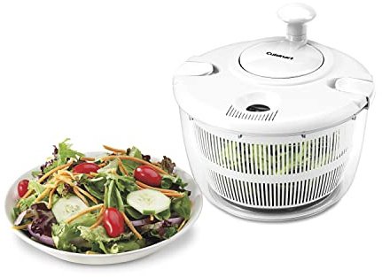 Cuisinart Large Salad Spinner- Wash, Spin & Dry Salad Greens, Fruits & Vegetables, 5qt, CTG-00-SASW White