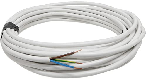 3 Core 0.75mm Flex Round Cable White Flexible 3183Y Wire for Lighting and Extension Leads - 10 Metre