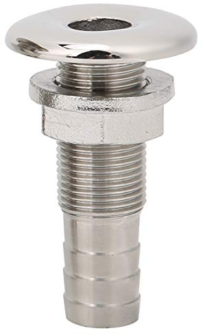Tissting Borddurchlass Verschraubung mit Mutter 3/8 Zoll 58mm 316 Edelstahl | Entlüftung Anschluss Universelle Borddurchbruch Ablaufanschluss für Boote, Yachten, Marine