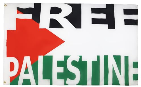 AZ FLAG Drapeau Free Palestine 150x90 cm Polyester 100D 2 Œillets | Usage intérieur et extérieur Drapeau décoratif palestinien coutures doubles et bords renforcés avec œillets métalliques