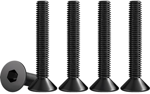 Drenky M4 X 35mm Senkschraube Edelstahl V2A VA A2 Innensechskantschraube DIN 7991 / ISO 10642 Senkkopfschrauben Rostfrei Maschinenschrauben Metrisches Regelgewinde, Schwarz, 50 Stück