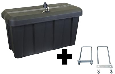 Daken Blackit Lite Deichselbox B24-2 + MON5002 Werkzeugkasten Anhängerbox | Gurtkiste, Staukiste, Montagesatz MON5002, Edelstahlhaus GmbH