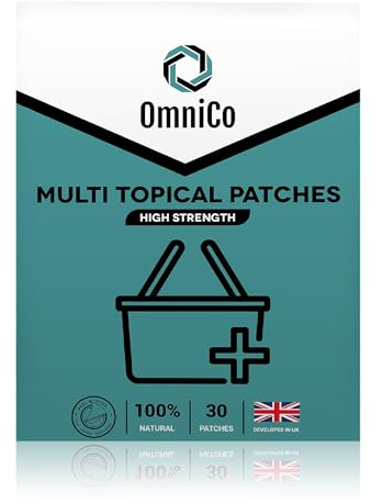 OmniCo Multi Vitamin Topical Patches – 30 Pack, Water Resistant Vitamin Patches with 27 Essential Vitamins & Minerals, with B12, Iron & Essential Minerals, Transdermal VIT Patches – 7 Month Supply
