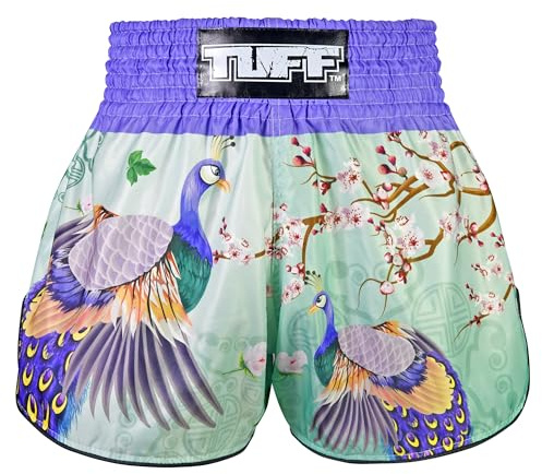 Tuff Sport Muay Thai Boxing Shorts, Retro Styles, Classic Slim Cut, MMA, Kickboxing, Workout Set (TUF-RMS112-MTC, XL), X-Large