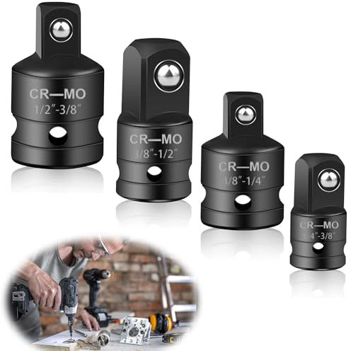 Stecknuss Adapter, 4-teiliger Impact Socket Adapter, Ratschen Adapter, 1/4 auf 3/8, 3/8 auf 1/4, für Knarren SteckschlüSsel-Adapter für Steckschlüsseln Nuss Knarren
