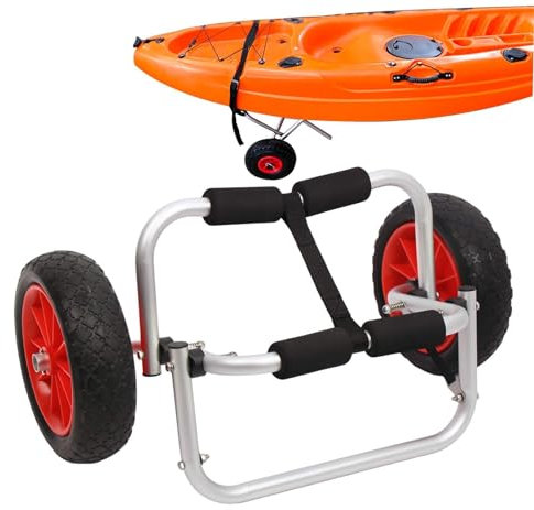 Jlobnyiun Carro de Tote para Kayak - Ruedas de Transporte para Paddlecraft, Remolque de Barco | Carro de Piragüismo de Remolque de Barco Plegable, Ruedas de Carro de Barco, Carro Kayak y