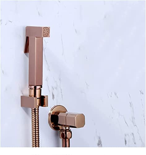 ZERAPH Bidet-Sprüher, einzelnes kaltes Roségold-WC-Dusche-Set aus massivem Messing, Shattaf-Duschkopf, Kupferventil-Wasserhahn-Set, A Set