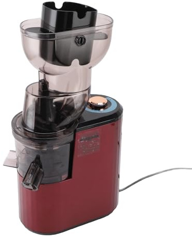 Tangxi Cold Press Juicer, Slow Masticating Juicer Machine 150W Quiet Red 90mm Feed Chute for Vegetables (GB Plug)
