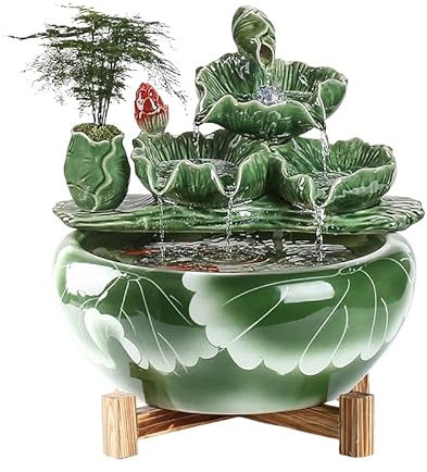 Decoraciones De La Casa Fuente de sobremesa Fuente de Agua de Estilo Chino Adornos de cerámica for pecera Oficina Sala de Estar Fuente De Escritorio