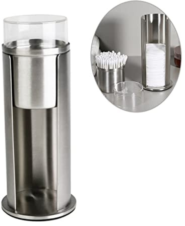 Wattestäbchenhalter aus Edelstahl mit Deckel für Schreibtisch Organizer