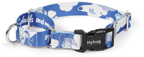 Hyhug Hundehalsband für mittel Hunde – Verstellbares Nylon-Halsband mit Weichem Komfort & Strapazierfähigkeit (M, Wolkenhund)