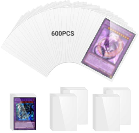 KOMABLEN 600 Weiche Stück Kartenhülle, 66 x 91 mm Standard Kartenhüllen, Transparente Sammelkarten hüllen, Card Sleeves, Karten Hüllen für MTG, TCG, Pokemon, Baseball und Fußballkarten