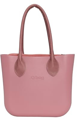 O bag - Borsa shopper mini in Compound termoplastico, rosa cipria (29 X 31 X 12 cm)
