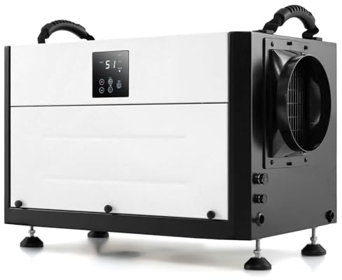 RELAX4LIFE Deumidificatore Commerciale 58,5/73,5 L, Deumidificatore Industriale Professionale con 3 Modalità e Timer 24H per Cantina Magazzino fino a 80/100㎡ (Nero - 73,5 L/giorno)