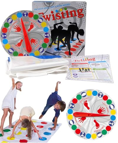 BPTRKOM 1 Set Outdoor Spiel für Kinder ab 6 Jahren - Klassisches Familienspiel für 2-4 Spieler - Riesenspaß für Garten, Strand & Park - Inkl. Drehscheibe & Spielmatte (Regenbogenfarben)