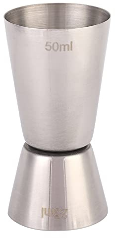 ANKROYU Premium 304 Stainless Steel Double Jigger Cocktail Measuring Cup for Bartenders Professional Bar Tools with Accurate 50/25cc 40/20cc Measurements Ideal for Bars Home Use Mi (L)