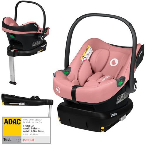Lionelo ASTRID i-Size SET Kindersitz mit Basis 40-87 cm Babyschale ISOFIX | 3-Punkt-Gurte Seitenschutz, Dri-Seat-Einlage, i-Size R129