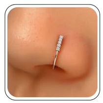 Aneneiceera Anneaux De Nez Vintage En Strass Boho Sans Piercing Anneau De Nez Clip On Anneau Nasal Argent Cz Tennis Anneaux Nasal En Cristal Bijoux Nasaux Pour Femmes (argent)