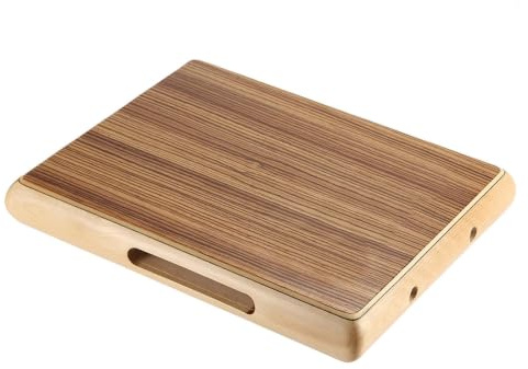 lvifloae Ultraflaches Reise-Cajon, tragbares Percussion-Instrument | Aus Zebraholz mit Schallloch und internen Saiten, 31,5 × 24,5 × 4,5 cm, für Übung und Live-Auftritte