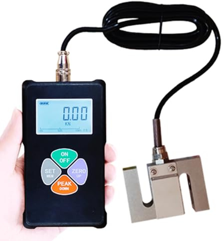 XDTKJDZ Digital Force Gauge with External Sensor, Handheld Tension Dynamometer, N, Kgf, Gf, Lbf, Tf, KN Units Switchable, for Accurate Force & Destructive Testing