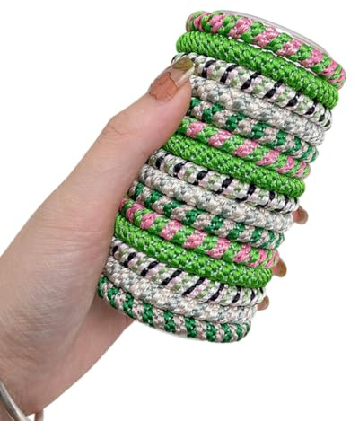 HUVZOR 15PCS Modische, Schlichte Geflochtene Haarbänder Für Damen, Weiche, Elastische, Nicht Beschädigende Pferdeschwanzhalter, Grün