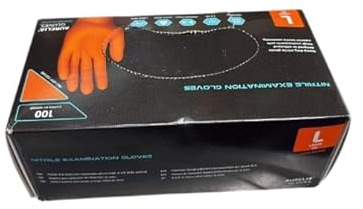 STRONG ORANGE NITRILE, CLEAN, DISPOSABLE GLOVE, EXTRA STRONG | Box of 100 - Size L