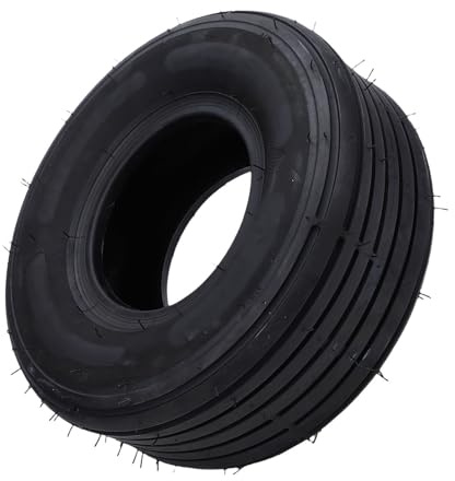 Tbest 15 X 6,00 6 Pneu sans Chambre à Air Robuste 4 Plis Antidérapant pour Tondeuse à Gazon, Chariot, Cour, Tracteur, Brouette