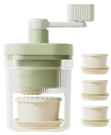 Tritaghiaccio Manuale | Tritaghiaccio per e Granita con Bicchieri | Affettaghiaccio,Per Preparare Drink, Dessert, Feste, Bar, Ideale per Bambini e