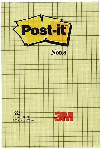 Post-it Große Notes, 6 Blöcke (600 Blatt), 102 mm x 152 mm, Gelb | Selbsthaftende Notizzettel mit Stärkerer Haftung für Meetings, Listen und Erinnerungen; Haften auf Vertikalen Oberflächen