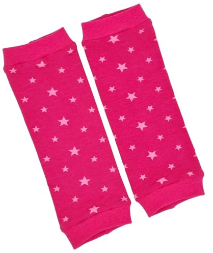 la.nunu Stulpen Mädchen - Sterne Pink 6-8 Jahre - Kinderstulpen aus Baumwolle - Handarbeit - Kinder Baby Beinstulpen Babystulpen