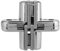 180 Degree Zinc Alloy Hidden Hinges Invisible Concealed Cross Door Hinge Easy Installation Furniture Cabinet Kit for Folding Doors Folding Tables (Small)