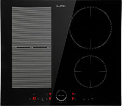 Klarstein Induktionskochfeld, Glaskeramik Kochfeld mit 4 Platten, Einbau-Induktionskochfeld mit Touch-Display, Digitalanzeige und Timer-Funktion, Schnelles Aufheizen, 7000 Watt