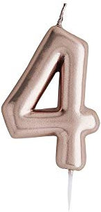 CLUB GREEN Rose Gold Number 4 Candle, 1.5 x 16.5 x 8 cm