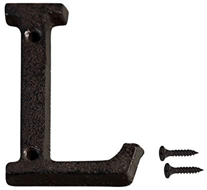 INCREWAY Hausnummer aus Gusseisen, 7,5 cm, schwarz, Hausadresse und Hausnummer, Druckguss, Briefkasten-Buchstabe (L)
