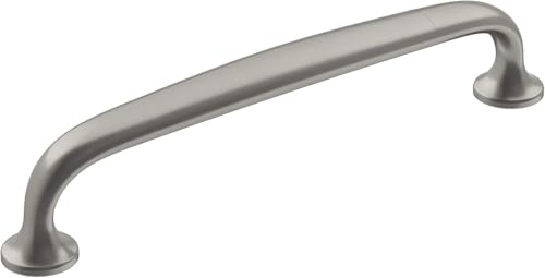 Amerock | Cabinet Pull | Satin Nickel | 5-1/16 inch (128 mm) Center-to-Center | Renown | 1 Pack | Drawer Pull | Cabinet Handle | Cabinet Hardware