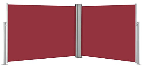 RONGQI Ausziehbare Seitenmarkise, Sichtschutz Terrasse, Windschutz Terrasse, Terrassen-sichtschutz, Trennwand Balkon, Markise Seitenwand, Rot 140 x 1000 cm