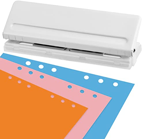 Büro Locher 6 Fach Locher A4 A5 A6 B7 Metall Weiß Locher Ordner Locher 6 Loch din A5 Papierlocher Lochstanzer Taschenlocher Bürobedarf Kleiner Locher 6 Fach Locher für 8 Blatt Lochstanzer Papier