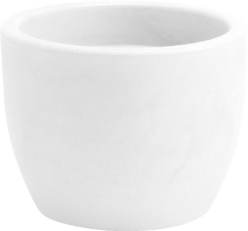 Nicoli Vaso Hera Matt in resina opaca per interni ed esterni, design moderno resistente a urti e raggi UV, Ø 50 cm, BIANCO
