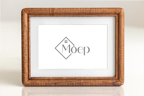 Moep Bilderrahmen aus Holz in braun, 13x18 cm oder 9x14 mit Passepartout, vertikal und horizontal mit Glas