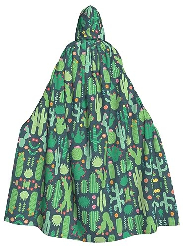 Cute Cactus Seamless Illustration Get Spooky With Our Hooded Cloak For Adult Halloween Costumes