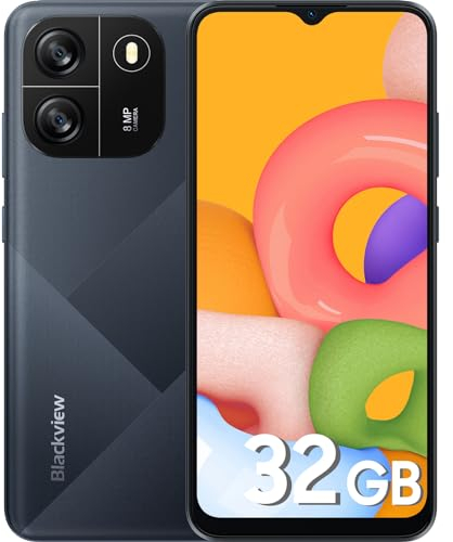 Blackview Teléfono Móvil Libres Wave6C (2024) 4GB + 32GB(TF 1TB) 6.52 HD+ Smartphone Android, Batería 5100mAh(10W) /Cámara 360°de 8MP/4G Dual SIM, Octa Core/Face ID/GPS/Fundas para Móviles