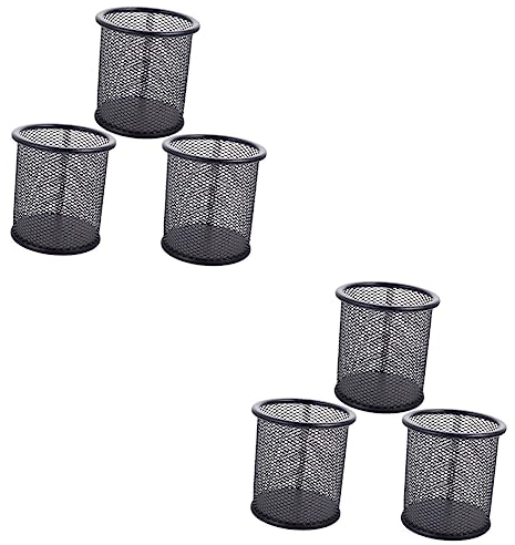 EXCEART 6 Stk Stifthalter Quadratischer Stift Aufbewahrungskorb Aus Draht Make-up-pinselhalter Aus Mesh Bürstenhalter Schreibtischorganisatoren Und -zubehör Roségold Kombination Metall