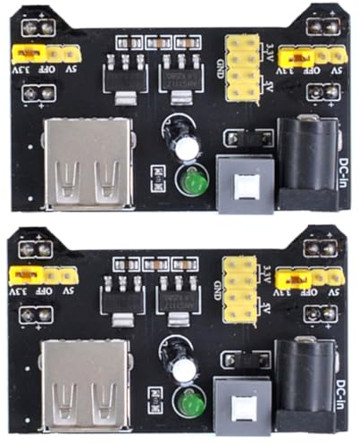 GANASOME 2pcs Breadboard Power Supply Module - 3.3V/5V for Arduino Solderless Breadboard