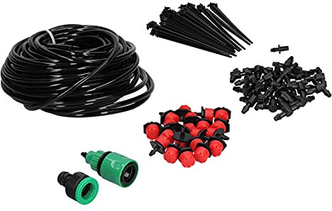Kit de Riego de Jardín, 20M 4/7 Manguera de Riego de Jardín Kit de Riego por Goteo Automático Gotero Ajustable para Maceta Casera
